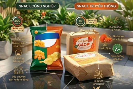Snack công nghiệp và snack truyền thống: Khác nhau không chỉ ở calo