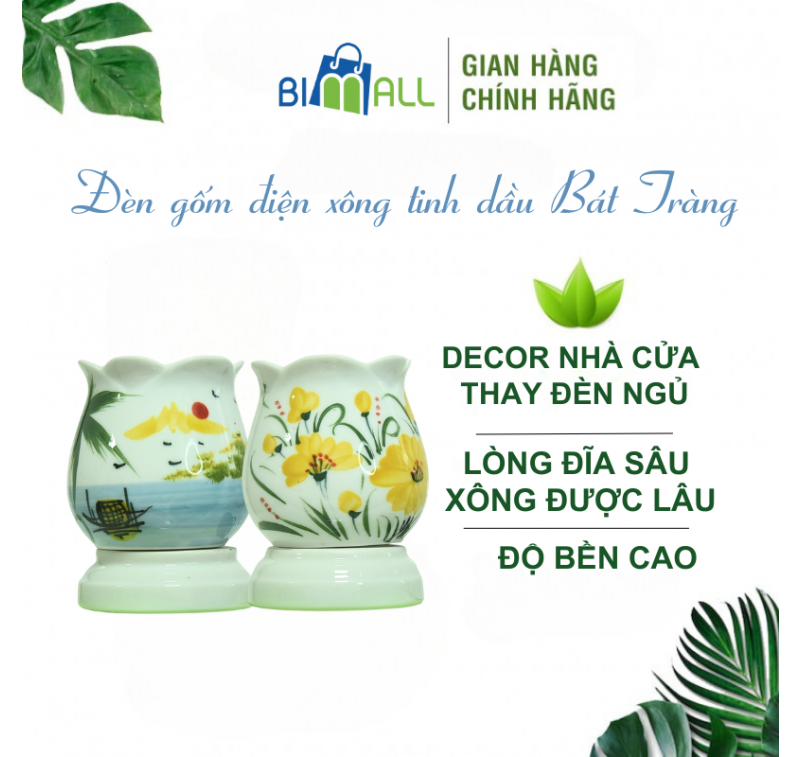 ĐÈN GỐM ĐIỆN XÔNG TINH DẦU BÁT TRÀNG