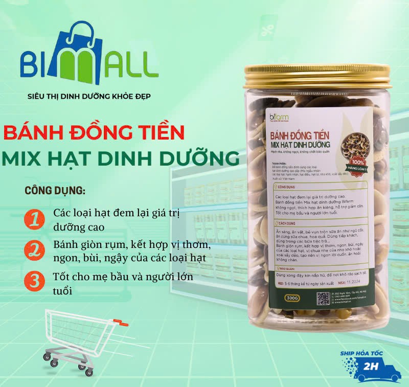 BÁNH ĐỒNG TIỀN MIX HẠT DINH DƯỠNG 